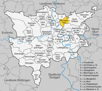 Kaart van Mundelsheim