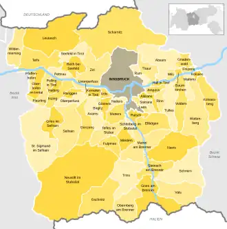 Kaart van Innsbruck Land