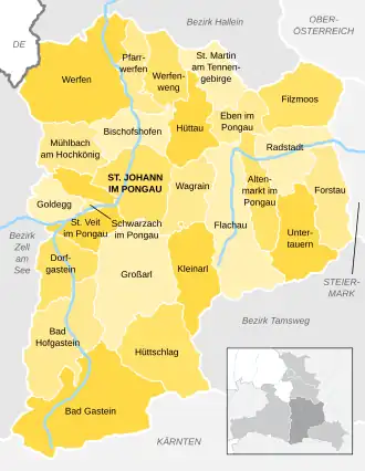 Kaart van Sankt Johann im Pongau