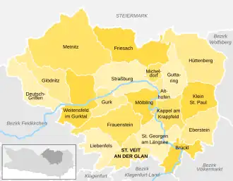 Kaart van St. Veit an der Glan