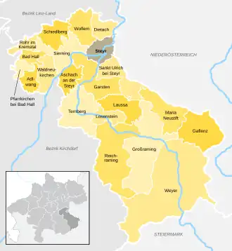 Kaart van Steyr-Land