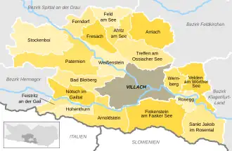 Kaart van Villach-Land