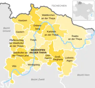 Kaart van Waidhofen an der Thaya