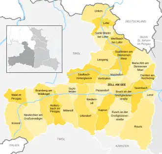 Kaart van Zell am See