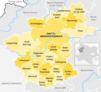 Kaart van Zwettl