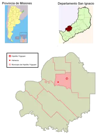 Kaart van Hipólito Yrigoyen