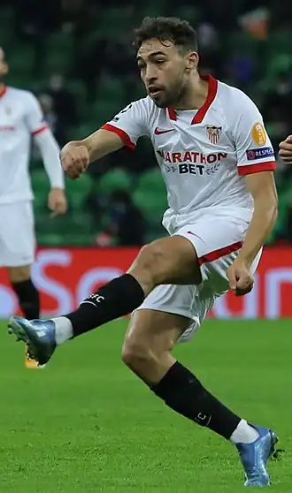 Munir in het shirt van Sevilla (2020)