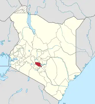 Kaart van Murang'a County