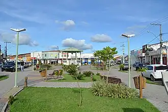Het plein praça Clementino Fraga in Muritiba