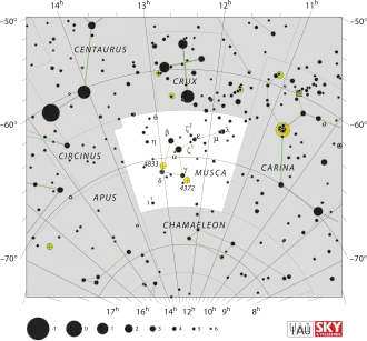 Alphae Musca is de ster alpha in het sterrenbeeld Vlieg (Musca)
