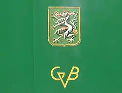 Logo van het GVB op museumtram 206.