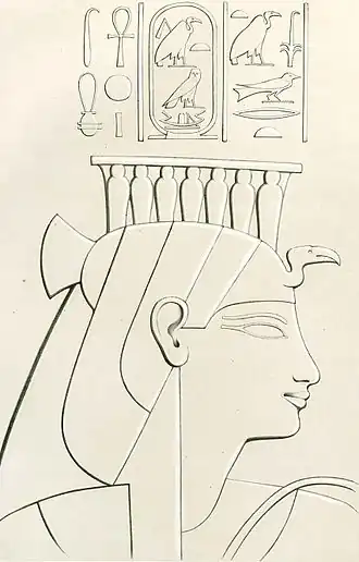 Moetemwia in reliëf in een Luxor tempel