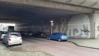 Muurschildering Rijswijkstraatbrug (maart 2019) Olifant