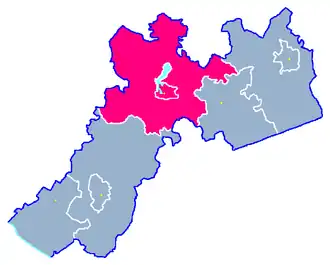 Ligging van de gemeente binnen de powiat