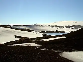De Myrdalsjökull-gletsjer waaronder de Katla schuilgaat
