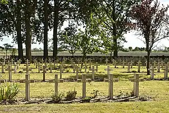 Uitzicht over de begraafplaats