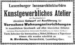 "Luxemburger Innenarchitektbüro und Kunstgewerbliche Atelier" (1920)