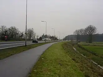 De N225 tussen Renkum en Wageningen