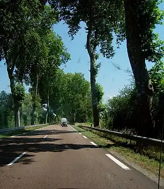 De N7 tussen Nevers en Moulins