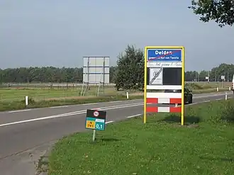 Het begin van de N741 in Delden