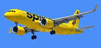 Een Airbus A320neo van Spirit Airlines