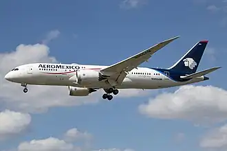 Een Boeing 787-8 van Aeroméxico