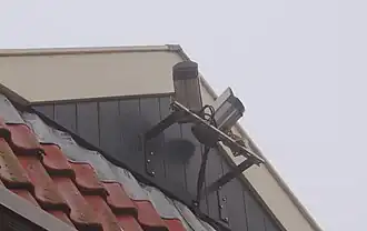 Volautomatische NASA meteoorcamera's op het dak van vakantiepark Tjermelân op Terschelling.