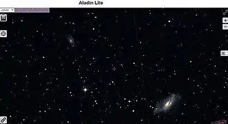 NGC 2146A (linksboven); NGC 2146 rechtsonder