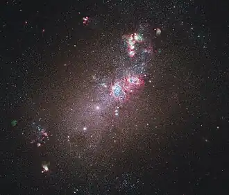 Opname van NGC 4214 met de Hubble