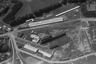 Luchtfoto van het fabrieksterrein in 1934