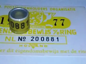 Postduivenring en eigendomsbewijs
