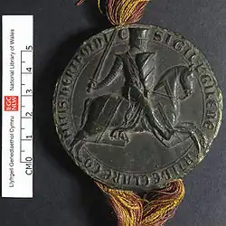 Een ruiterzegel van Gilbert de Clare.