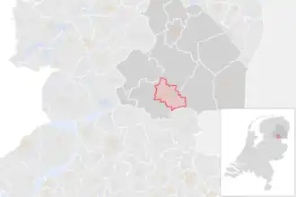 Locatie van de gemeente Hoogeveen (gemeentegrenzen CBS 2016)