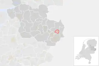 Locatie van de gemeente Oldenzaal (gemeentegrenzen CBS 2016)