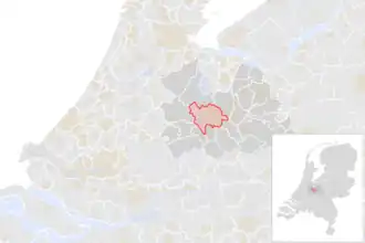 Locatie van de gemeente Utrecht (gemeentegrenzen CBS 2016)