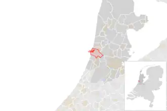 Locatie van de gemeente Velsen (gemeentegrenzen CBS 2016)