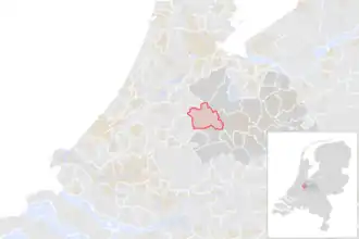 Locatie van de gemeente Woerden (gemeentegrenzen CBS 2016)