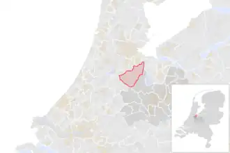Locatie van de gemeente De Ronde Venen (gemeentegrenzen CBS 2016)