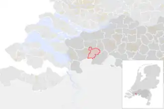 Locatie van de gemeente Rucphen (gemeentegrenzen CBS 2016)