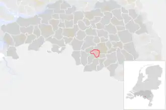 Locatie van de gemeente Veldhoven (gemeentegrenzen CBS 2016)
