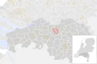 Locatie van de gemeente Vught (gemeentegrenzen CBS 2016)