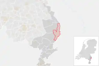 Locatie van de gemeente Venlo (gemeentegrenzen CBS 2016)
