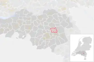 Locatie van de gemeente Laarbeek (gemeentegrenzen CBS 2016)