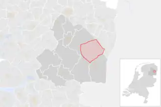 Locatie van de gemeente Borger-Odoorn (gemeentegrenzen CBS 2016)
