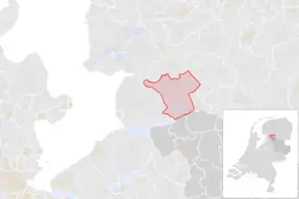 Locatie van de gemeente Steenwijkerland (gemeentegrenzen CBS 2016)