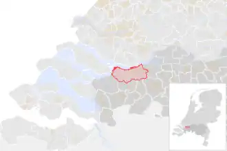 Locatie van de gemeente Moerdijk (gemeentegrenzen CBS 2016)