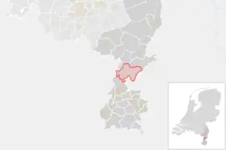 Locatie van de gemeente Echt-Susteren (gemeentegrenzen CBS 2016)