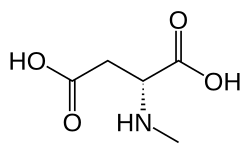 Structuurformule van N-methyl-D-asparaginezuur