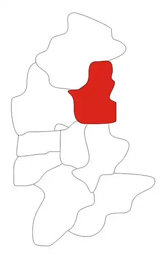 Ligging stadsdelen van Neumünster. Tungendorf is rood gemarkeerd.