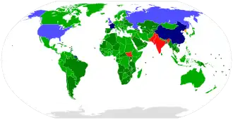 alt= ■&nbsp;Ondertekend en geratificeerd (kernwapenstaten) ■&nbsp;Toegetreden (kernwapenstaten) ■&nbsp;Ondertekend en geratificeerd (overige) ■&nbsp;Toegetreden (overige) ■&nbsp;Teruggetrokken (Noord-Korea) ■&nbsp;Niet ondertekend (India, Israël, Pakistan, Zuid-Soedan) ■&nbsp;Ondertekend (niet-erkende staat: Taiwan)